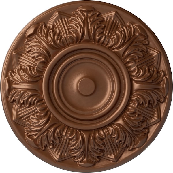 Ekena Millwork Whitman Ceiling Medallion (For Canopies up to 3 3/4"), Hand-Painted Polished Copper, 13"OD x 1 3/8"P CM13WHPOS - main